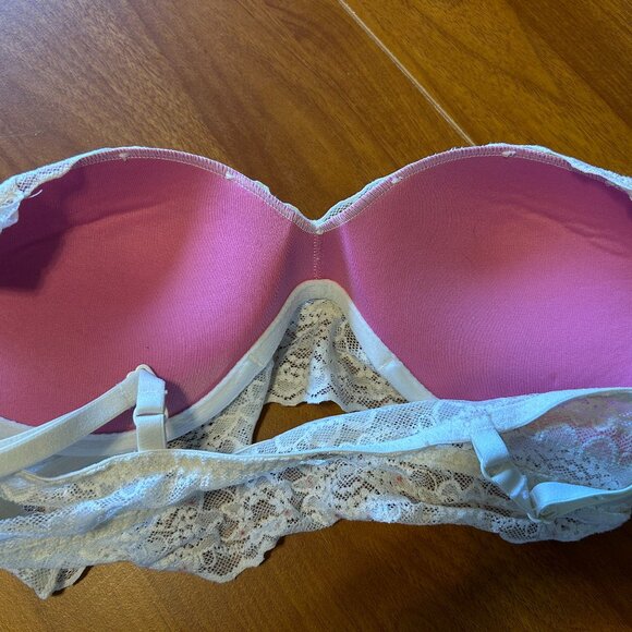 PINK White Lace Push-Up Bralette! - Picture 2 of 6